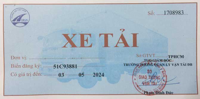 phù hiệu xe tải dưới 3.5 tấn